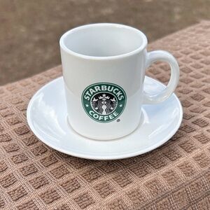 Starbucks White Demitasse Cup & Saucer Set